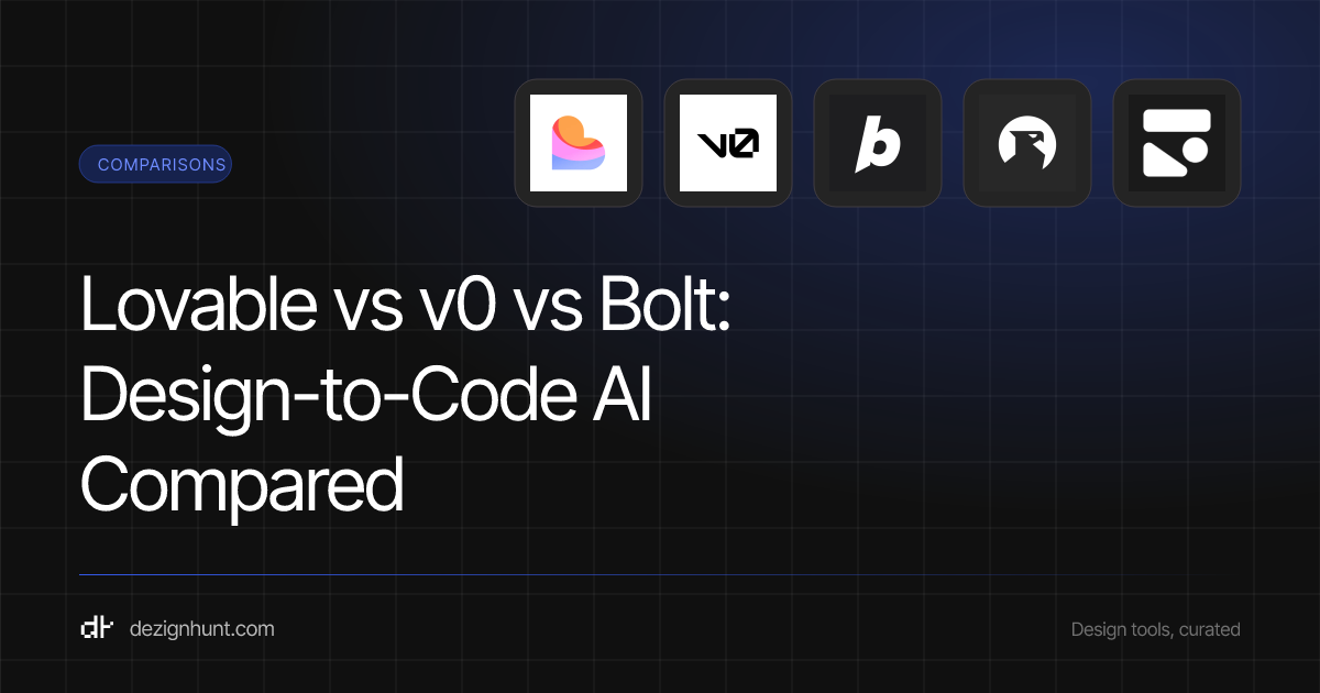 Lovable vs v0 vs Bolt: Design-to-Code AI Compared — DezignHunt